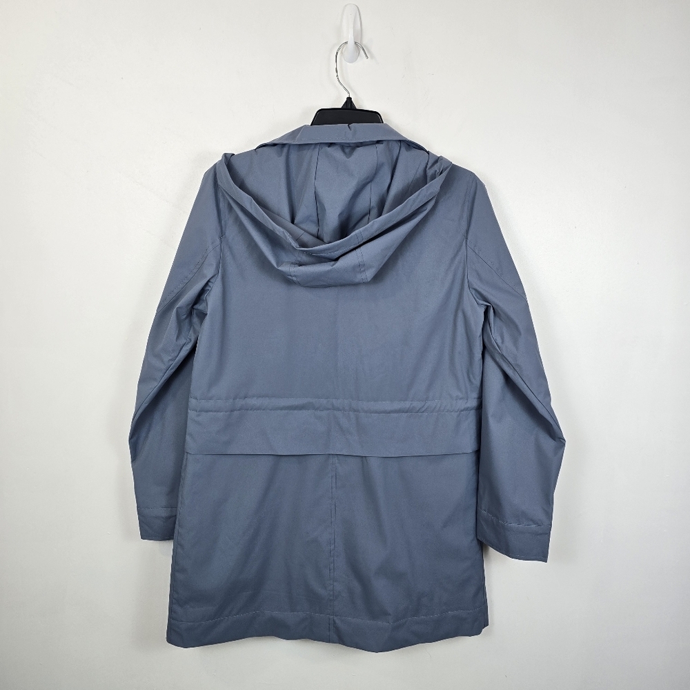 Vince Camuto Blue Hooded Rain Jacket Drawstring Waist Water Resistant XS - Picture 5 of 16
